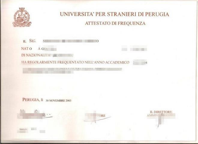 佩鲁贾大学毕业成绩单补办