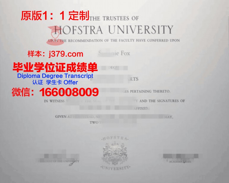 霍夫斯特拉大学毕业文凭