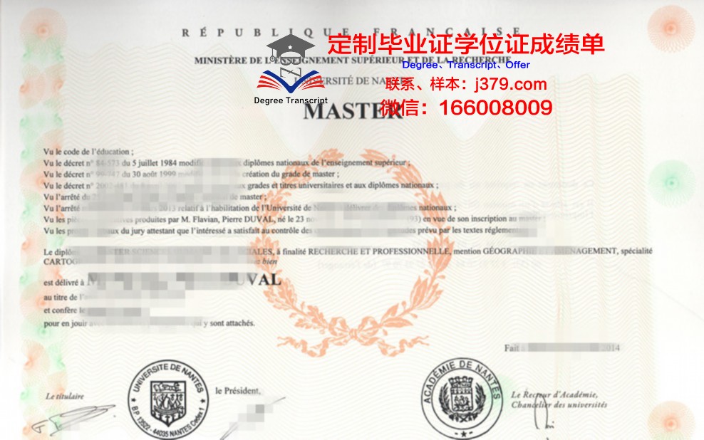 南特中央理工学院毕业证书模板(南特中央理工大学)
