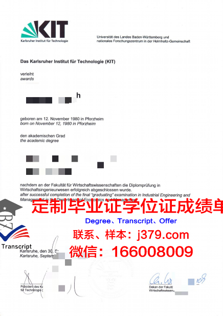卡尔斯鲁厄理工学院毕业证样本(卡尔斯鲁厄工程与经济学院)