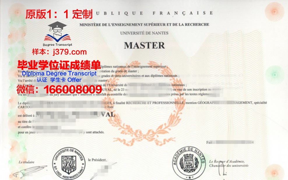南特圣纳泽尔美术学院毕业证高清图(南特美术学院世界排名)