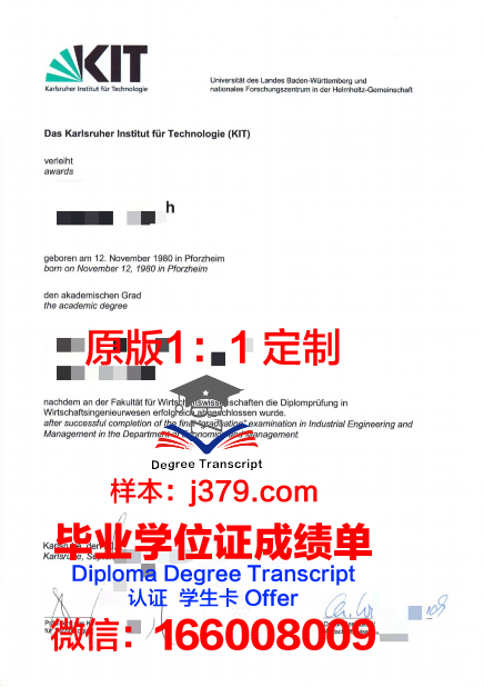 卡尔斯鲁厄理工学院毕业证是什么样子(卡尔斯鲁厄理工大学德国)