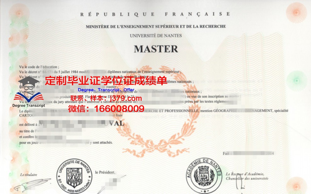 南特大学毕业证模板(南特大学毕业证模板图片)