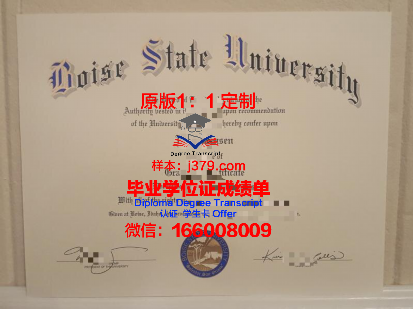 博伊西州立大学毕业文凭