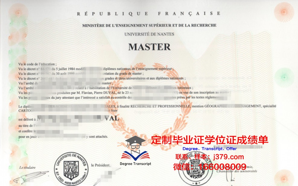 南特大学综合理工学院毕业证案例(南特大学综合理工学院怎么样)